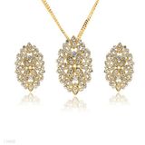 Shimmering Ornate Crystal Pendant Set