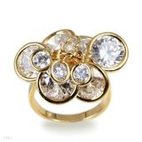 Open Bezel Zircon Cluster Ring