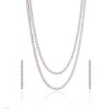 Luxurious double line wreath silver set