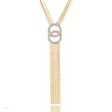 NECKLACE OVERLAP CIRC LNG-GLD-CLEAR