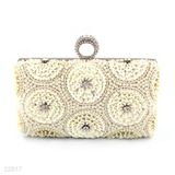 CLUTCH FLOWER SEQUIN-WHITE