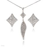 Diamond Zircon Pendant & Stud Set
