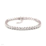 Classy round silver tennis bracelet