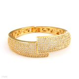 Glamorous Pave Set Finely Crafted Fancy Cuff Bracelet