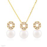 Delicate Hollow Circle Pearl Set