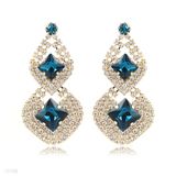 Glamorous Blue Diamond Earrings
