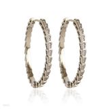 Contemporary geometric silver hoops