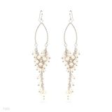 Long Pearl Cluster Chandelier Earrings
