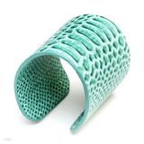 Fancy Faux Leather Turquoise Alligator Cuff
