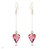 Graceful Pink Heart Earrings