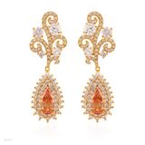 Mesmerizing ornate drop champagne earrings