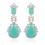 Luxe queen iced green drop earrings