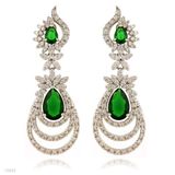Classic Dual Drop Green Earrings