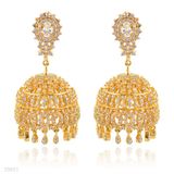 JHUMKA AD ZC LG ELEGANT.-GLD-CLEAR