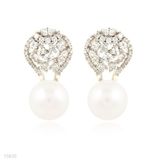 Pearl Crystal Balloon Studs
