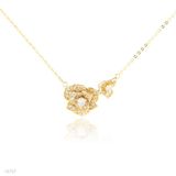 Pave Set Gold Rose Pendant
