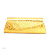 Dazzling Crocodile Textured Fashion Forward Assymetrical Clutch Bag 