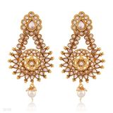 Rich Party Wear Pearl Polki Earrings