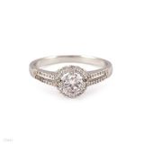 Delicate slim solitaire silver ring