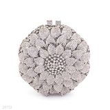 Breathtaking blooming flower silver clutch