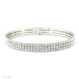 Tri-Lined Crystal Row Bangle 