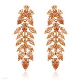 Special long champagne petal earrings