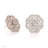 Crystal flower stud earrings