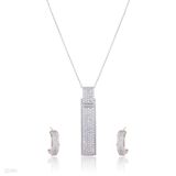 Eye-catchihng contemporary rectangle silver set