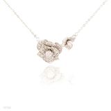 Pave Set Silver Rose Pendant