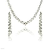 Classic Shimmer Silver Zircon Necklace  Set