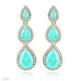 Glamorous Tri Pastel Turquoise Earrings