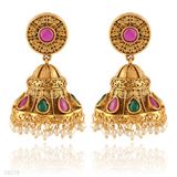 JHUMKA POLKI MET LG CLASS-GLD-GREEN-RED