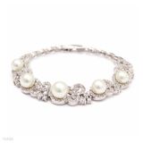 gorgeous intricate silver pearl bracelet