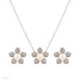 SET N+E SM FLWR ZC PEARL.-SLVR-CLEAR