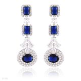 Graceful Glamorous Long Blue Earrings