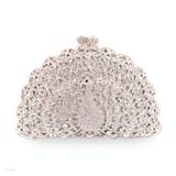 Stunning Silver Peacock Evening Clutch