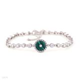BRACELET RND ZC MALACHITE SLVR-GREEN