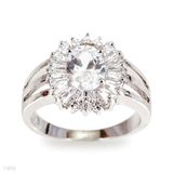 Baguette Bezel Round Cocktail Ring