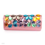 Multicoloured Crystal Petals Clutch