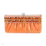 Mesmerizing Silk Crystal Set Formal Clutch Bag