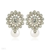 Crystal Pave flower earring