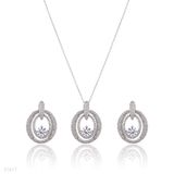 PENDANT SET N+E F.ZC OVAL SLVR-CLEAR