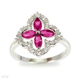 Quad Petal Floral Cocktail Ring - Size 17