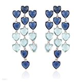 Charming shades of blue heart chandelier earrings