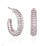 Delicate Fancy Silver Hoop Earrings