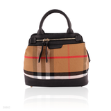 HANDBAG CHK L ZIP-BLK-BROWN