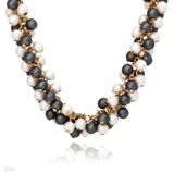 Two-Toned Bead Cluster Necklace