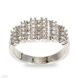 Lustrous Baguette Tapered Top Silver Ring