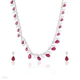 SET N+E WRTH W/DROPS ZC.-SLVR-RED