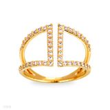 Gold Open Cuff Ring - Size Free Size